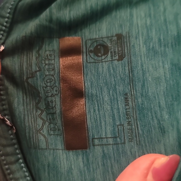 Patagonia trail running teal green short sleeve t-shirt large shirt - Picture 3 of 5